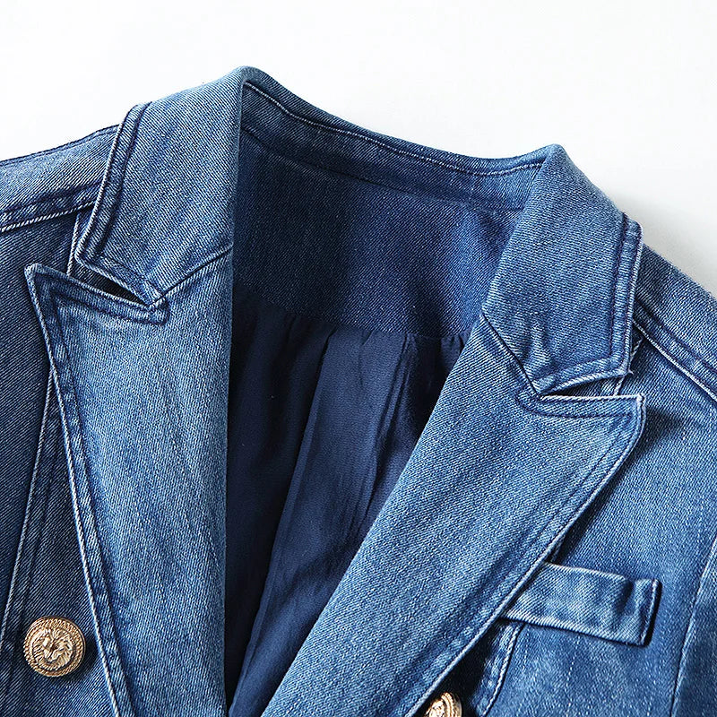 Double Breast Denim Jacket