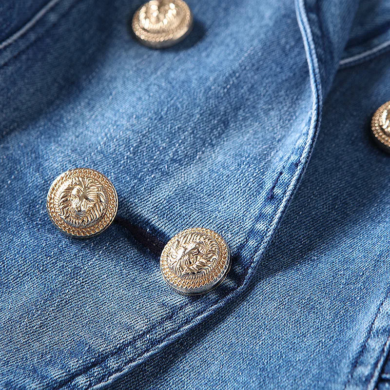 Double Breast Denim Jacket