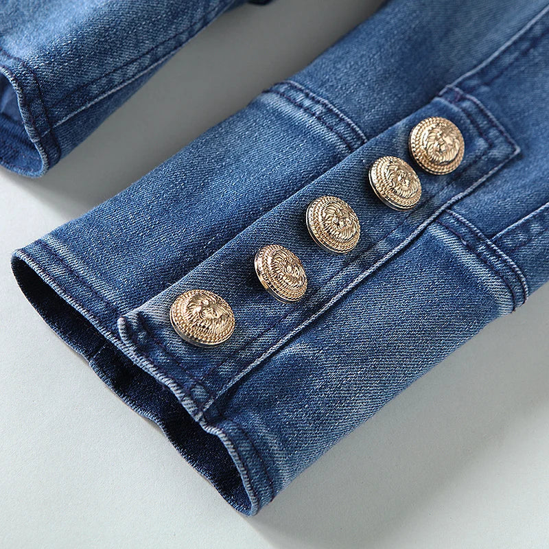 Double Breast Denim Jacket