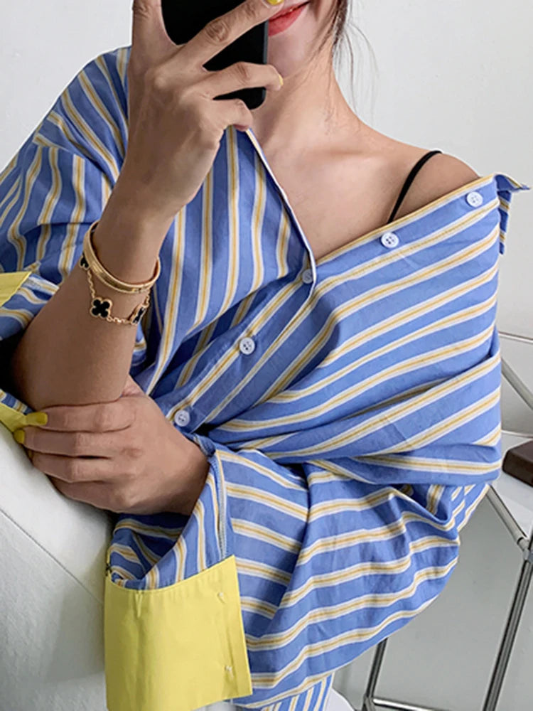 Mardi Lapel Long Sleeve Blouse Female