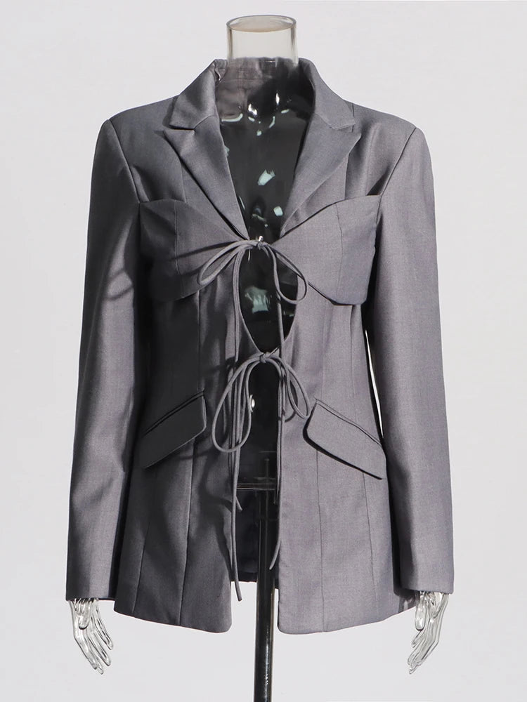 Sexy Peek a Boo Front Chic Blazer Female
