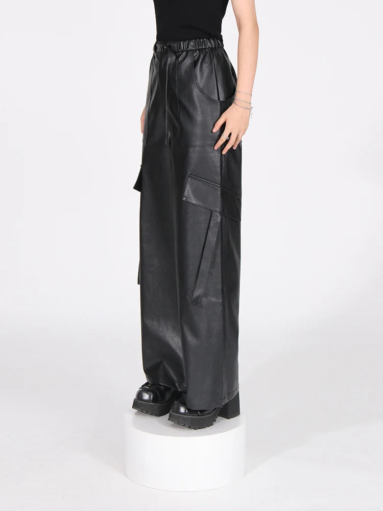 Faux Lether Loose Fit Pants
