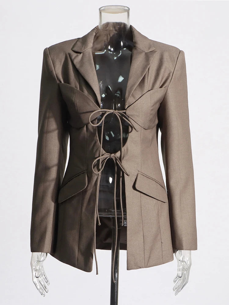 Sexy Peek a Boo Front Chic Blazer Female