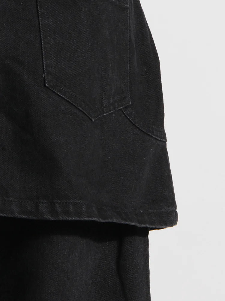 Skirt and Jean Combo Pants