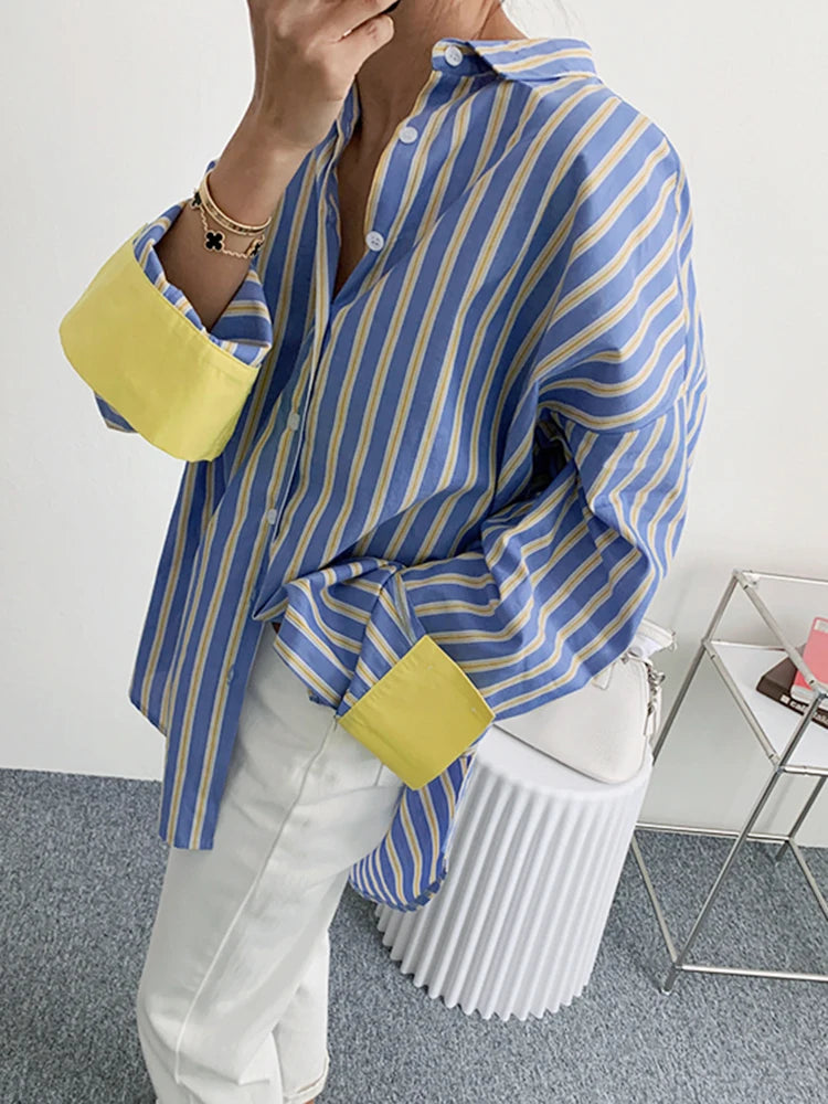 Mardi Lapel Long Sleeve Blouse Female