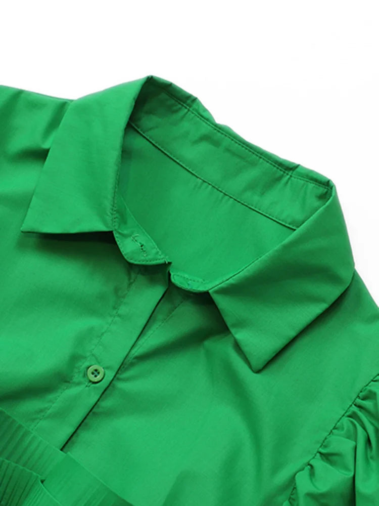 Vionette Lapel Puff Sleeve Shirt