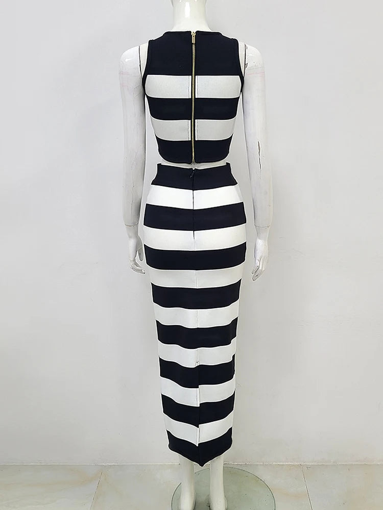 Phoebe Waist Slimming Striped Set