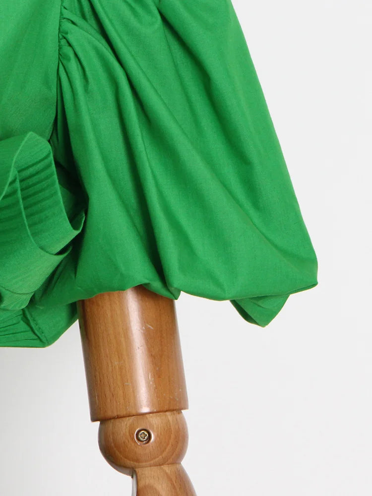 Vionette Lapel Puff Sleeve Shirt