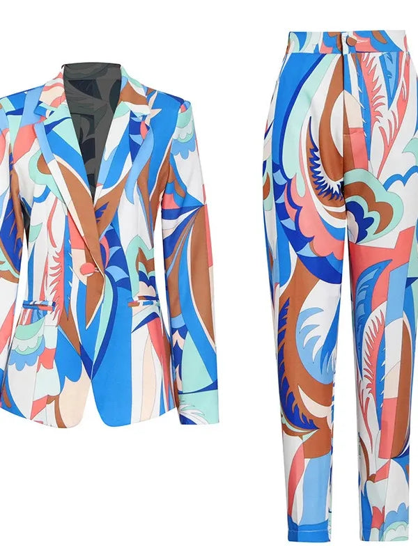 Mulit-Color Print Pant Set
