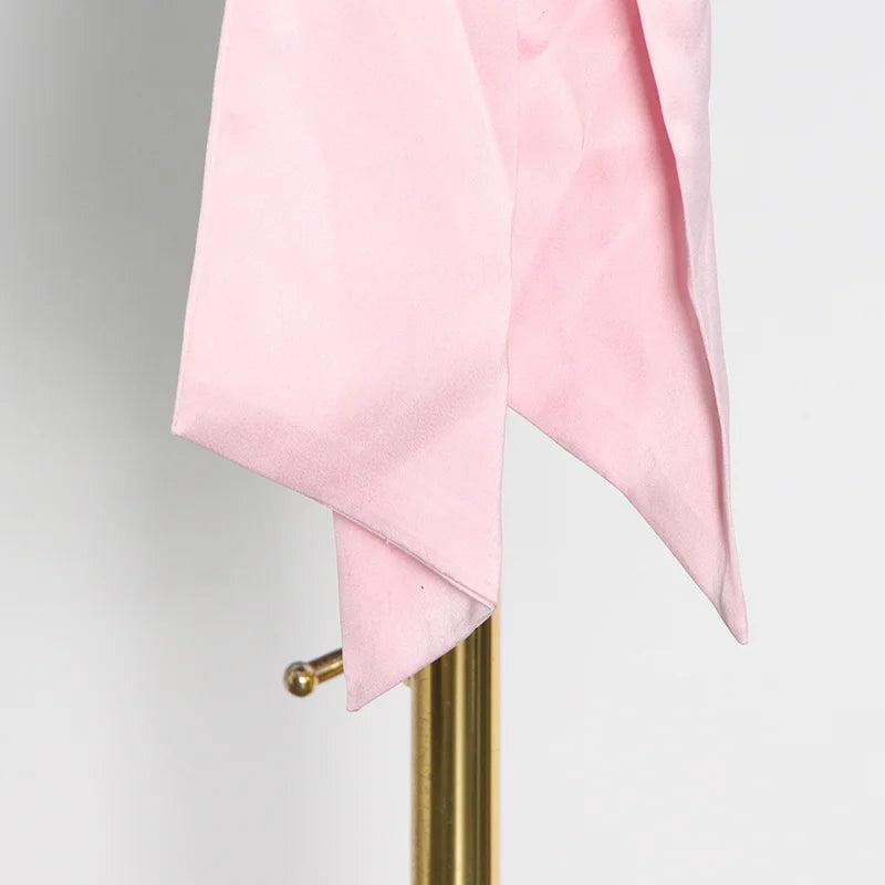Blazer with Pink Satin Bow Sash
