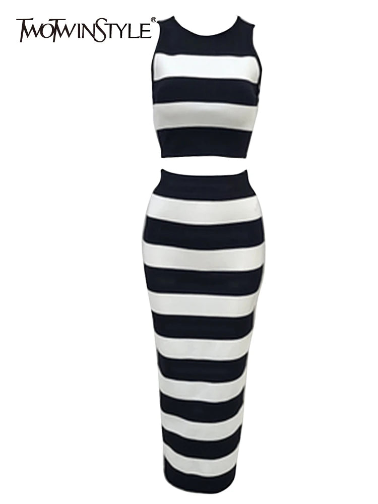 Phoebe Waist Slimming Striped Set