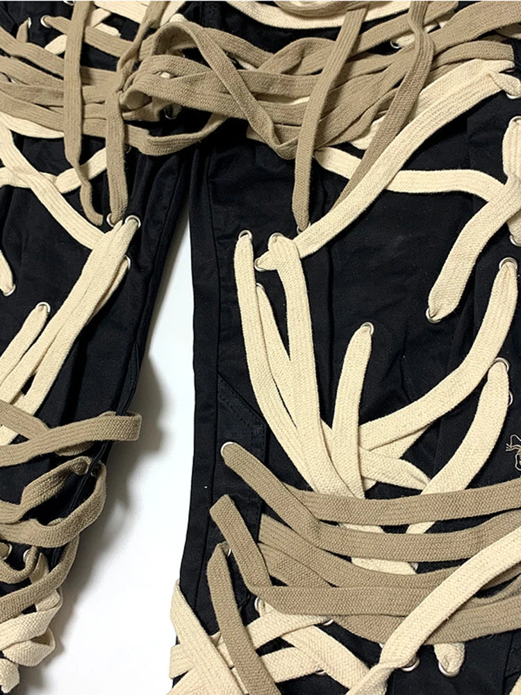 Patchwork Drawstring Pants