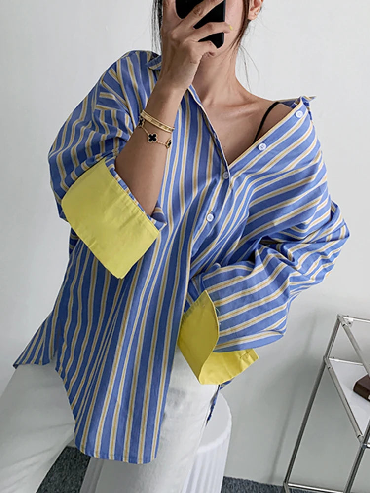 Mardi Lapel Long Sleeve Blouse Female