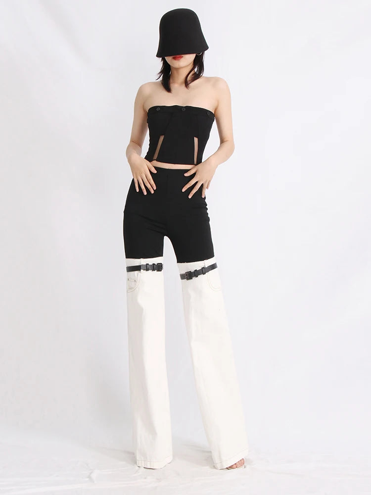 Stilt Leg Denim Pants