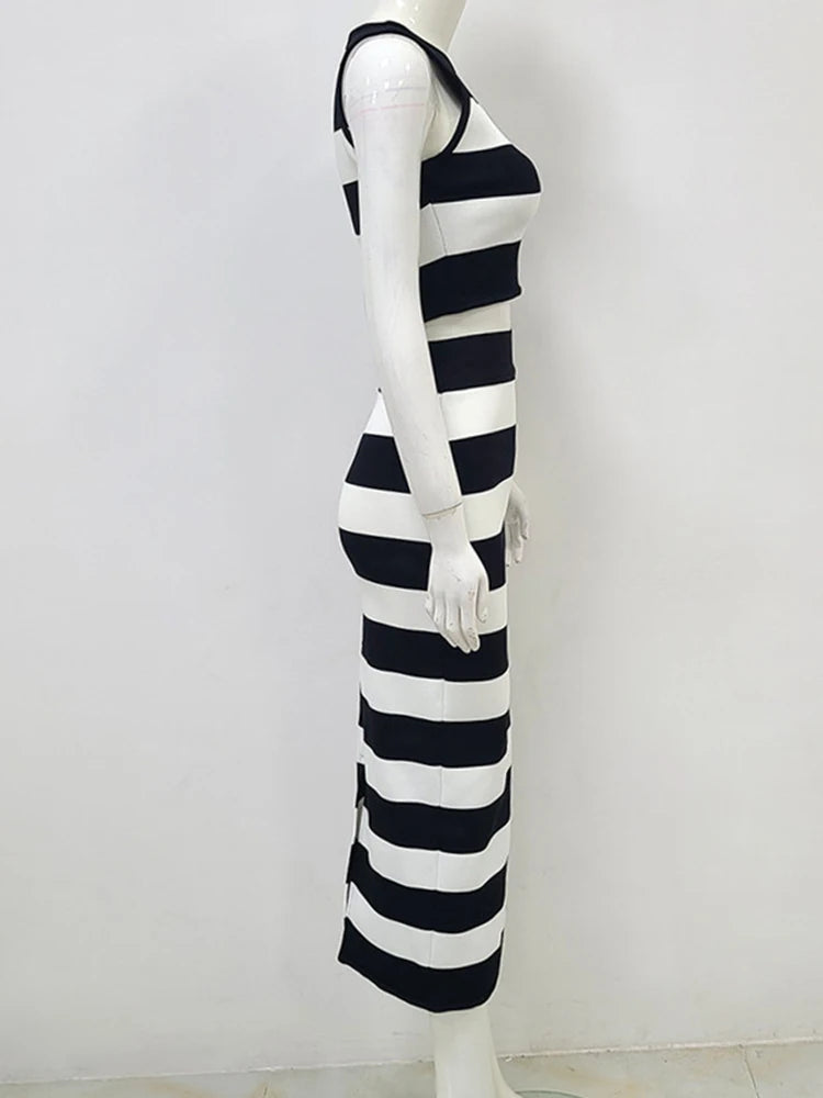Phoebe Waist Slimming Striped Set