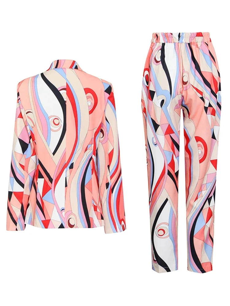 Mulit-Color Print Pant Set