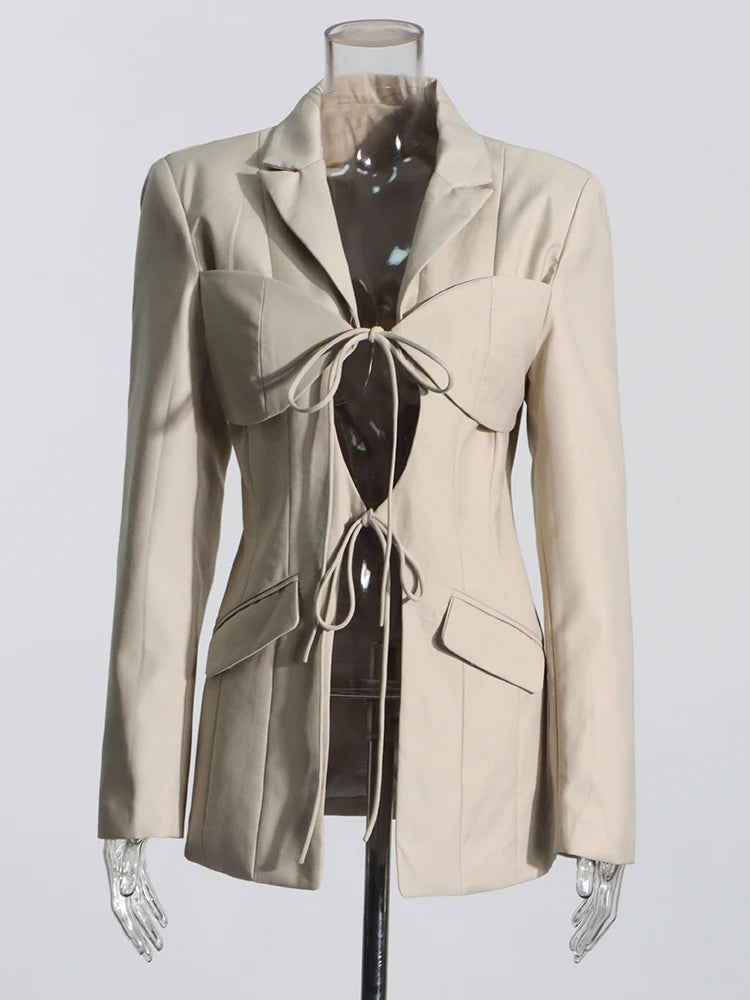 Sexy Peek a Boo Front Chic Blazer Female