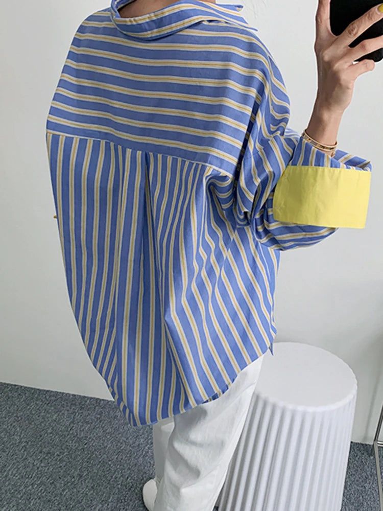 Mardi Lapel Long Sleeve Blouse Female
