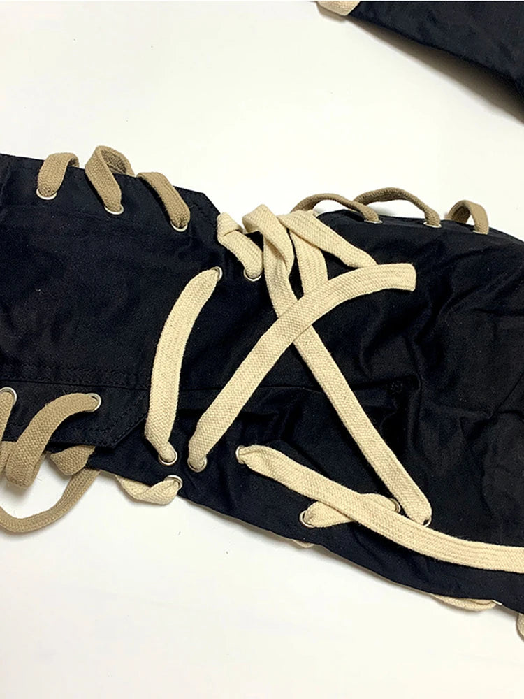 Patchwork Drawstring Pants