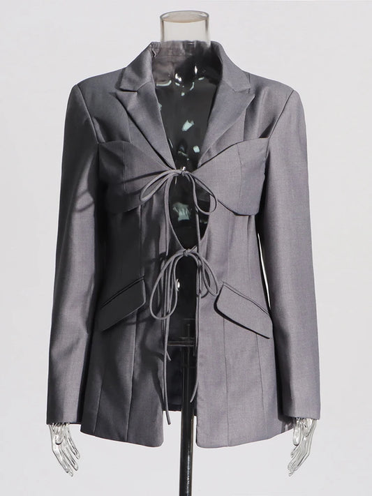 Sexy Peek a Boo Front Chic Blazer Female