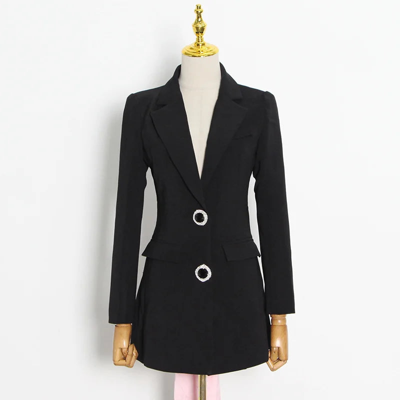 Blazer with Pink Satin Bow Sash