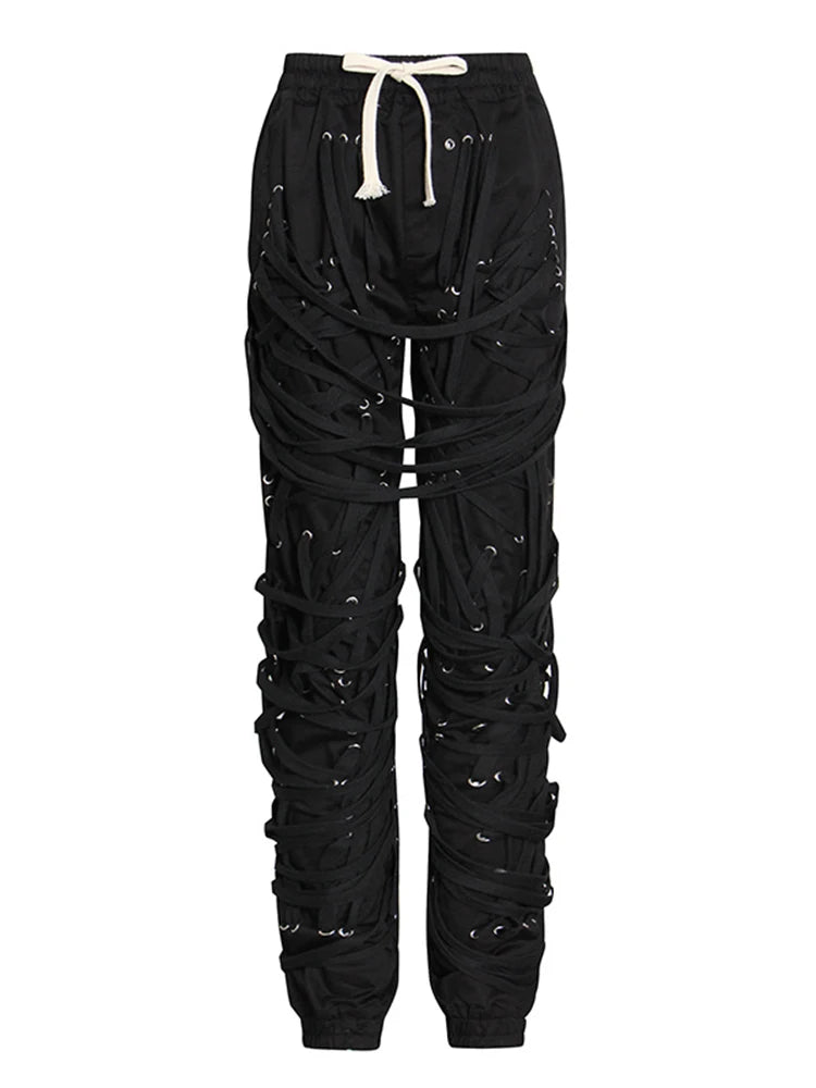 Patchwork Drawstring Pants