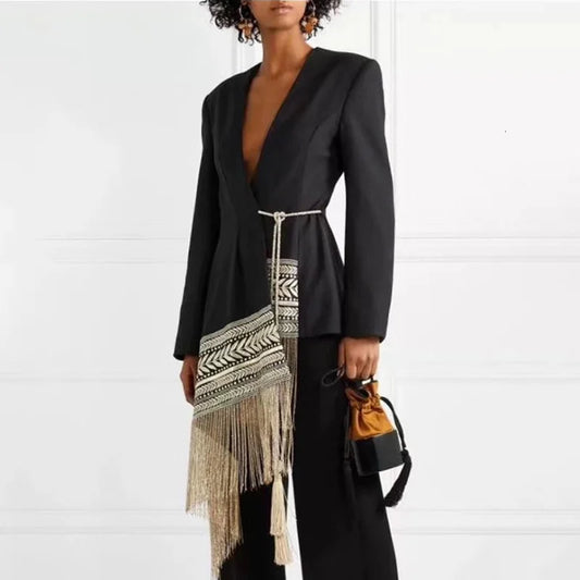 Solid and Gold Tassel Jacket