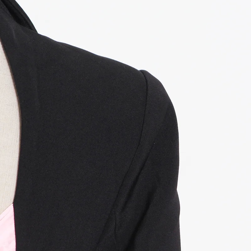 Blazer with Pink Satin Bow Sash