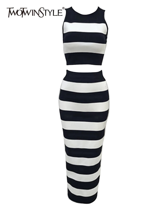 Phoebe Waist Slimming Striped Set