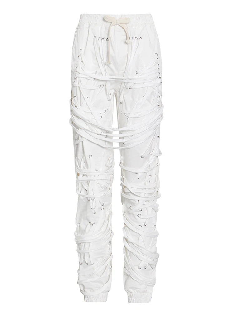 Patchwork Drawstring Pants