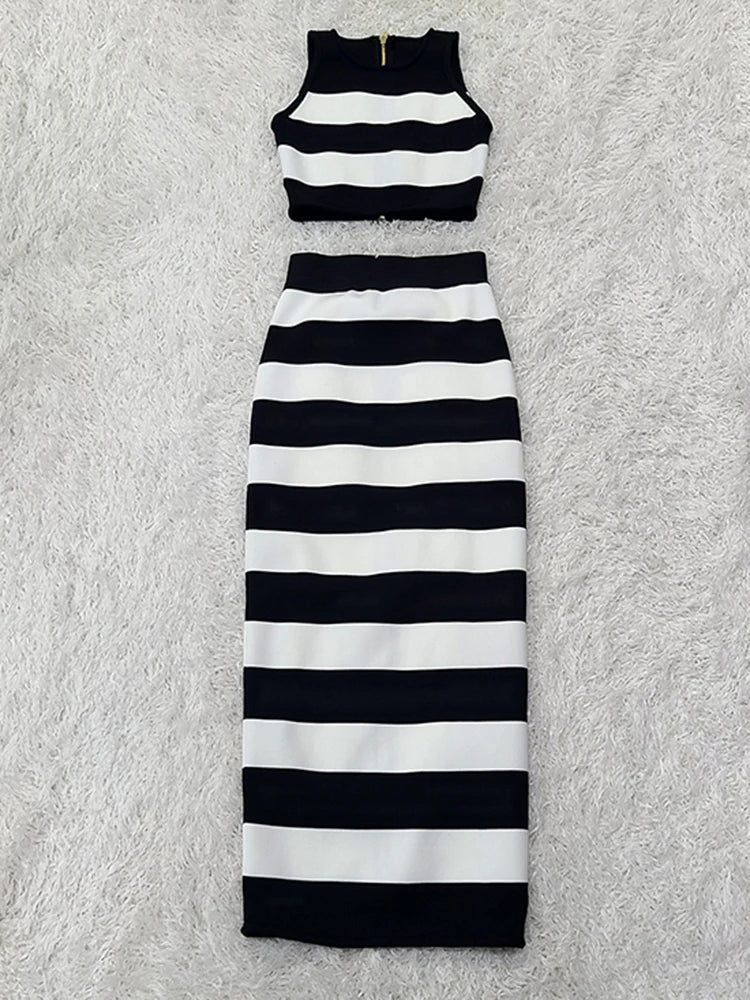 Phoebe Waist Slimming Striped Set