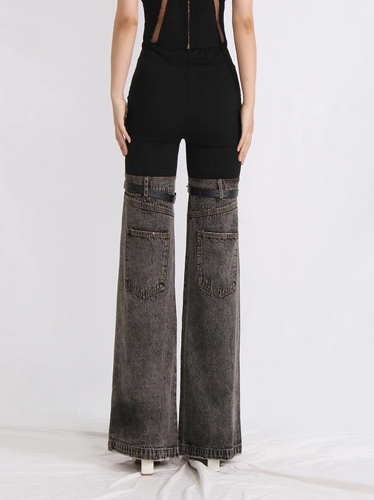 Stilt Leg Denim Pants